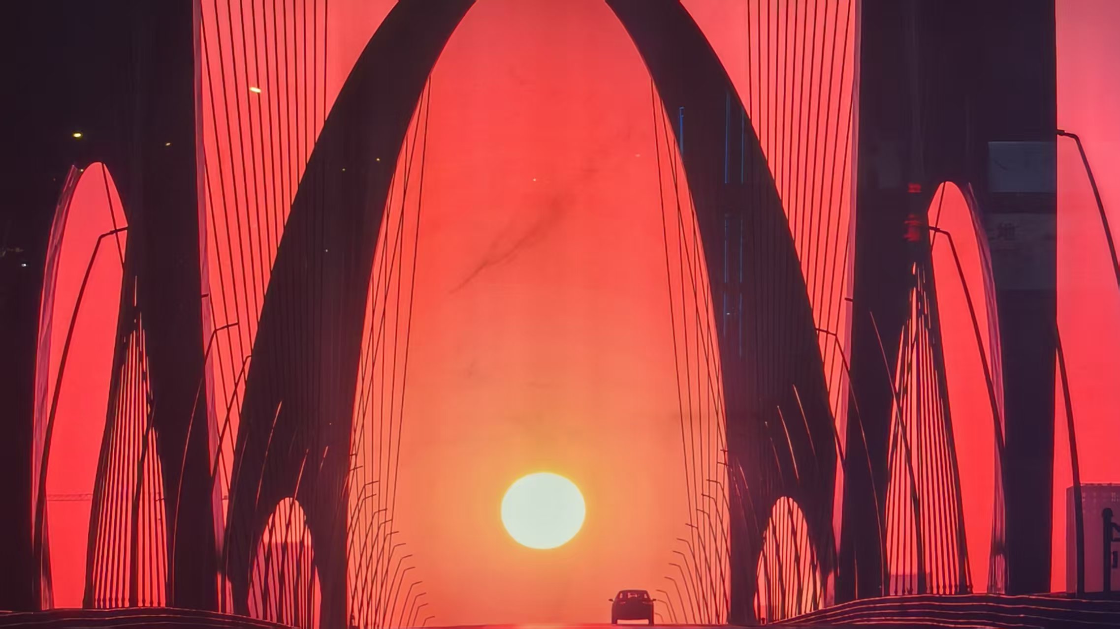 五道口地铁站拍的落日